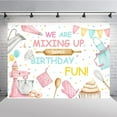 thumbnail image 4 of Baking Dessert Cooking Backdrop We are Mixing Up Some Birthday Fun Photography Background for Girl Pink Cake Muffin Ice Cream Kitchen Party Decorations Banner Photo Booth Props, 4 of 6