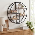 thumbnail image 4 of Gymax 4-Tier Floating Shelf Modern Geometric Hanging Storage Organizer for Living Room, 4 of 9