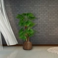 thumbnail image 2 of Vintage Home Artificial Faux Real Touch 53" Tall Fan Palm Tree With Burlap Kit And 12.8" Brown Wood-Like Fiberstone Planter, 2 of 3