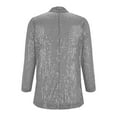 thumbnail image 4 of Lroplie Tops for Women 2024 Long Sleeve Womens Coats Sequins Glitter Party Shiny Lapel Rave Outerwear Jacket Gray 2XL, 4 of 4