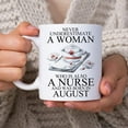 thumbnail image 2 of Gifts For Nurse - Birthday Christmas - Never Underestimate A Woman Who Is A Nurse & Born In August 11oz White Ceramic Coffee Tea Mug for Men Women ER Nurse Practitioner Healthcare Worker, 2 of 7