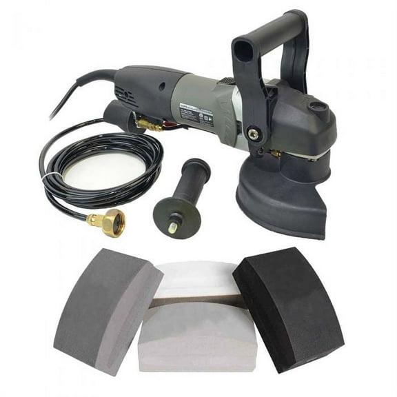 Hardin BRT680HP VSP5 5" Var Speed Polisher with 4 Pcs Electroplated Dry Hand Polishing Pad Set (60, 120, 200, 400 Grit)