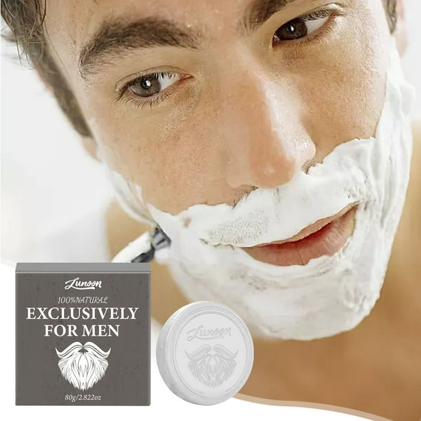 Fiudx Jabón de Afeitar, Espuma Suave y Suavizante para Barba, Crema de Afeitar de Fácil Espuma, Preparación con Toalla Caliente para Abrir Los Poros, Rutina Diaria para El Cuidado de La Barba, Esenci