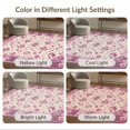 thumbnail image 7 of ODIKA 5'x7' Washable Area Rug Pink Purple Vintage Damask Ornamental Blossoms Scrolling for Guest Room, Lounge, Apartment, Non-Slip Low Profile, Stain Resistant, 7 of 7