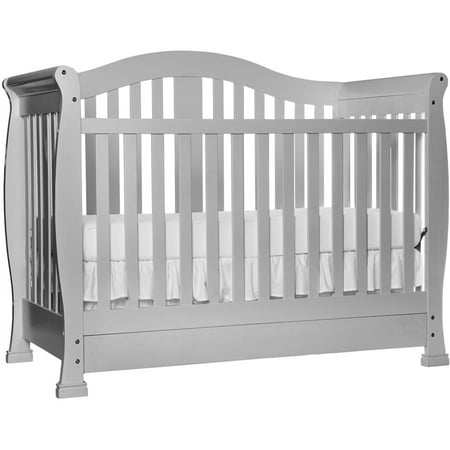 Addison 5 In 1 Convertible Crib With Storage Drawer Gray