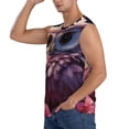 thumbnail image 3 of Fotbe Cute Flower Owl Men's Camiseta sin Mangas Estampada para Hombres, Playera Casual para Gimnasio, Entrenamiento, Playa-Large, 3 of 7