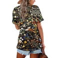 thumbnail image 4 of pbnbp Women's Multicolor V Neck Short Sleeve T Shirts, Western Shirts for Women, 4 of 4