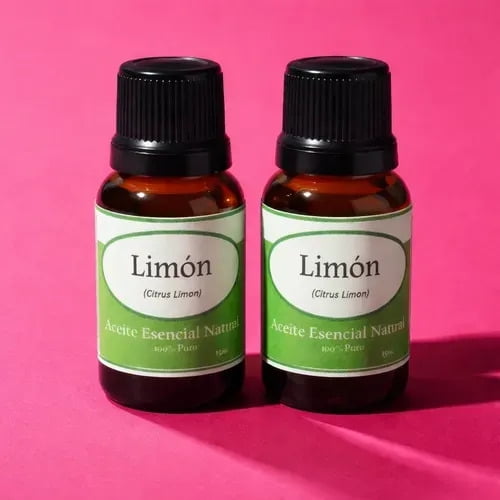 Limon Aceite Esencial Natural Paquete 2 Piezas 15ml Frascos