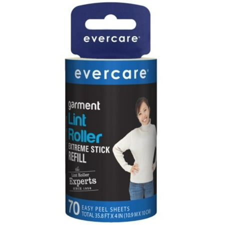 Evercare Extra Sticky Lint Roller Refill, 70 Sheets