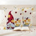 thumbnail image 3 of Beige Gnomes Daisy Outdoor Waterproof Pillow Covers, Pastoral Country Garden Floral Decorative Square Throw Pillowcase Sofa Cushion Sham for Patio/Couch/Chair, 16"x16" 2 Pack, 3 of 8