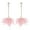 Pink, variant on Women's Long Statement Flower Petals Dangle Earrings Jewelry Accessory-Pink