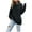 Black, variant on MIUOWANP Cotton Sweaters for Women Trendy Women's And Winter Long Sleeve Solid Color Knit Turtleneck Gray S