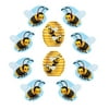 Club Pack of 120 Gold and Black Mini Bumblebee and Hive Party Decoration Cutouts 4.5"