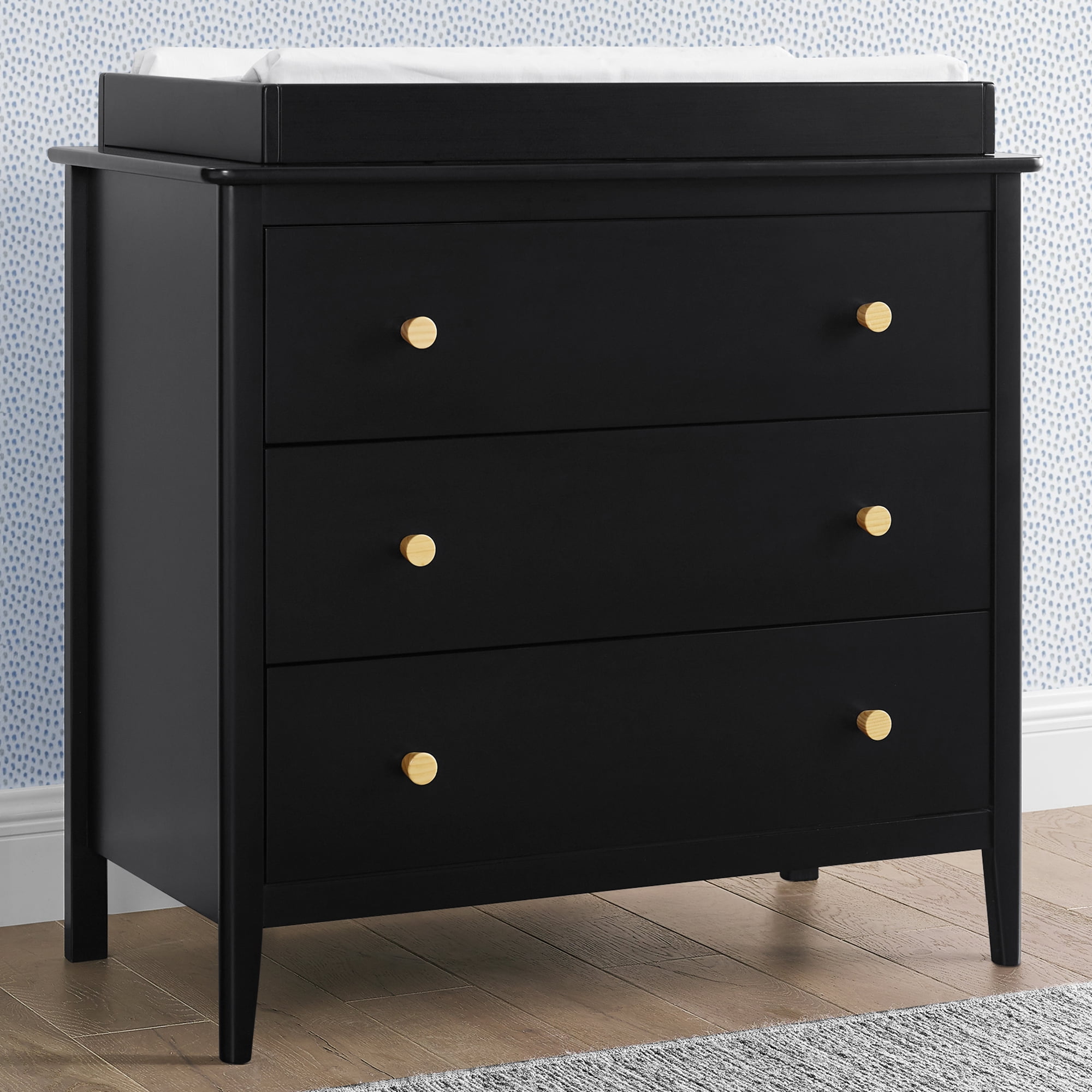 Delta Children Casey 3 Drawer Dresser, Ebony/Natural