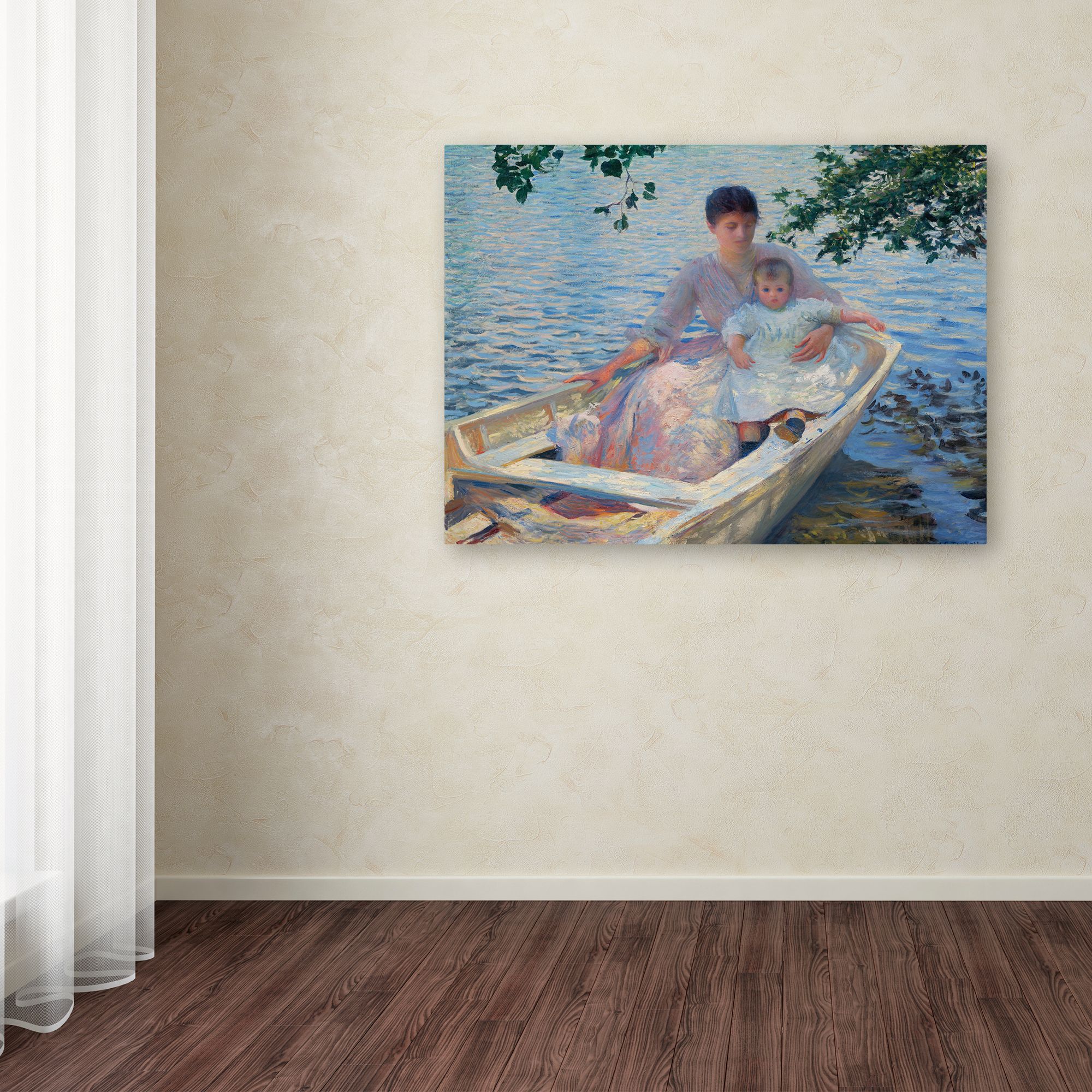 Edmund Tarbell 'Mother And Child In A Boat' Canvas Art