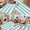 thumbnail image 5 of Teal Geometric Washable Area Rug 4x6 Stripes Low-Profile Large Area Rugs with Non Slip Backing Indoor Floor Carpet for Entrance Living Room Bedroom Home Office, 5 of 9