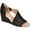 Black, variant on Journee Womens Aretha Back Heel Zip Peep Toe Wedge Sandals, Widths Available
