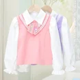 thumbnail image 4 of Sanrios-Conjunto de uniforme de estilo academia para niña, camiseta de Anime My Melody Kuromi, Falda plisada, Top de camisa JK, regalo para niños, 2 piezas, 4 of 5