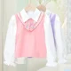 thumbnail image 4 of Sanrios-Conjunto de uniforme de estilo academia para niña, camiseta de Anime My Melody Kuromi, Falda plisada, Top de camisa JK, regalo para niños, 2 piezas, 4 of 5