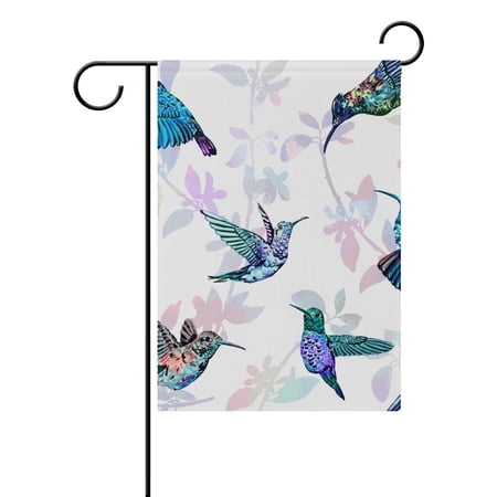 POPCreation Hummingbirds Pattern Polyester Garden Flag Outdoor Flag Home Party Garden Decor 12x18 inches