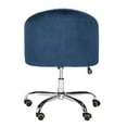 thumbnail image 4 of SAFAVIEH Amy Tufted Chrome Leg Swivel Office Chair, Navy, 4 of 9