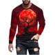 thumbnail image 2 of Blusas y camisas de manga larga con cuello redondo para hombre, estilo casual, cuello redondo, manga larga, camiseta estampada de Halloween, blusas, blusas de poliéster para hombre., 2 of 5