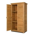 thumbnail image 5 of BaytoCare Garden Storage Cabinet Outdoor Tool Shed w/ Asphalt Roof 63'' Nature, 5 of 9