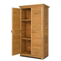 Zimtown 63'' Wooden Storage Shed with Asphalt Felt Roof Outdoor Tool Shed for Patio and Garden