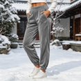 thumbnail image 4 of Women's Velvet Jogger Pants Elastic High Waist Casual Soft Velour Sweatpants with Pockets Fall Winter Daily Party Pants Fashion Bottoms Gray, 4 of 9