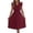 #213-Wine, variant on Taylonsss Womens Dress Casual Fashion V Neck Ruffled Waist Pleated Sleeveless Mid Calf Flowy Summer Outfit