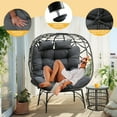 thumbnail image 5 of Dextrus Elegant 2-Person Wicker Egg Chair Set with Cushions, Perfect for Patio, Garden, or Balcony - Supports Up to 617lbs - Gray Color, 5 of 5