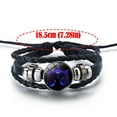 thumbnail image 2 of Leather Bracelet Bangle For Men Woman with Signs of the Astrology Luminou 20244, 2 of 8