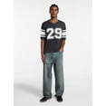 thumbnail image 2 of No Boundaries Mesh Sweater Knit Football Jersey Inspired Shirt with Short Sleeves, Men's XS-3XL, 2 of 5