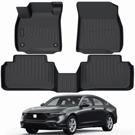 Car Floor Mats for 2023 2024 2025 Honda Accord - Custom Fit 3D TPE Rubber Non-Slip Automotive Floor Liners, Easy to Clean All-Weather