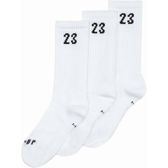 Men's Jordan White Essentials Crew Socks - 3 Pairs - (8-12)