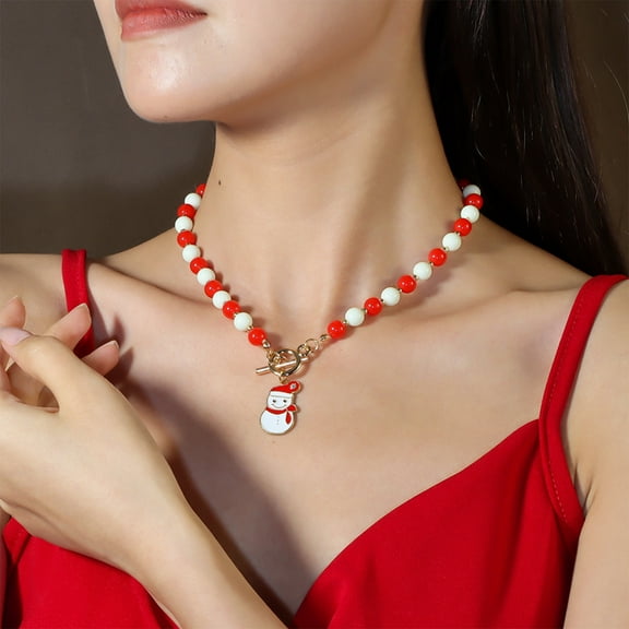 Dongrere Prsonalized Christmas Necklace Adjustable Chain Holiday Jewelry Gift for Women Christmas Jewelry for Party Accessories & Gift Giving