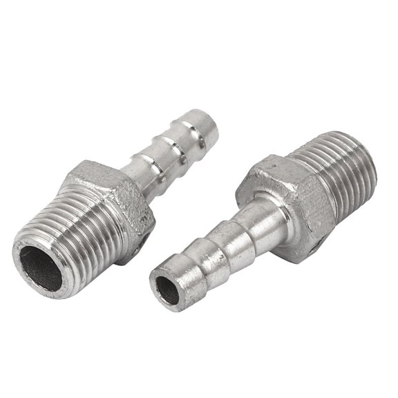 1/4BSP Male Thread to 8mm Hose Barb Straight Quick Fitting Adapter Coupler 2Pcs