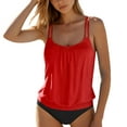 thumbnail image 1 of adviicd Hauts de Tankini Hauts de Tankini Modestes pour Femmes - Hauts de Bain Coupe Ample Sans Bas (Rouge, TG), 1 of 7