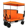 thumbnail image 6 of LiviNest 3-in-1 Folding Wagon Cart: Heavy-Duty 500lbs Capacity with Bench Seat & Canopy - All-Terrain Garden Cart for Camping & Beach, Orange, 6 of 6