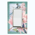thumbnail image 1 of Metal Light Switch Plate Cover Antique Floral Hummingbird Home Sketch FLW098, 1 of 13