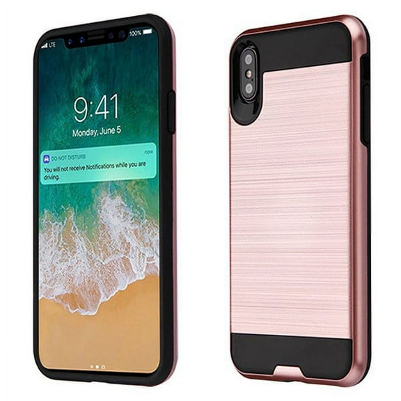 Apple iPhone Xs Max (6.5 inch) - Phone Case Protective Shockproof Brushed Hybrid Rubber Rugged Cover ROSE GOLD Slim Phone Case for Apple iPhone Xs Max