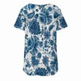 thumbnail image 3 of ICHUANYI Clearance Women's Summer Printed TopRound Neck Button Pleated Short Sleeve Tops(Blue, XL) ICHUANYI WER2023081504742, 3 of 6