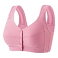 thumbnail image 2 of Front Closure Bras for Older Women No Underwire Comfortable Full Coverage Bra Wireless Wirefree Everyday Bras (Pink), 2 of 7