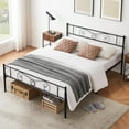 thumbnail image 6 of Queen Bed Frame Platform with Headboard and Footboard Metal Bed Mattress Foundation with Storage No Box Spring Needed Black (Queen), 6 of 8