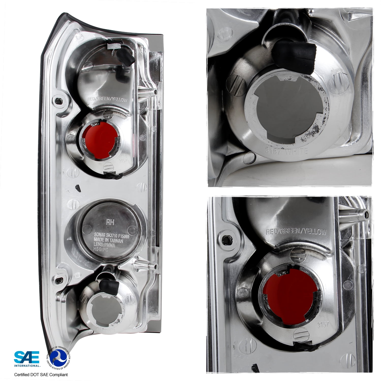AKKON - For Ford F150 F-150 F250 F-250 Bronco Pickup Truck Rear Tail Lights Signal Brake Lamps Pair Smoke