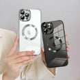 thumbnail image 2 of Magnetic Clear for iPhone 12 Pro Case with Camera Lens Protector [Compatible with MagSafe] Luxury Plating Bumper Soft TPU Shockproof Protective Slim Phone Cover for Women Girls-Silver, 2 of 12