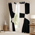 thumbnail image 3 of Homewish Wblack Brown Lines Black Out Curtains,Modern Asbtract Geometric Curtains Pack of 2 (42x63 Each),Minimalism Style Bedroom Curtains For Men Women,Super Cozy Room Decor, 3 of 6