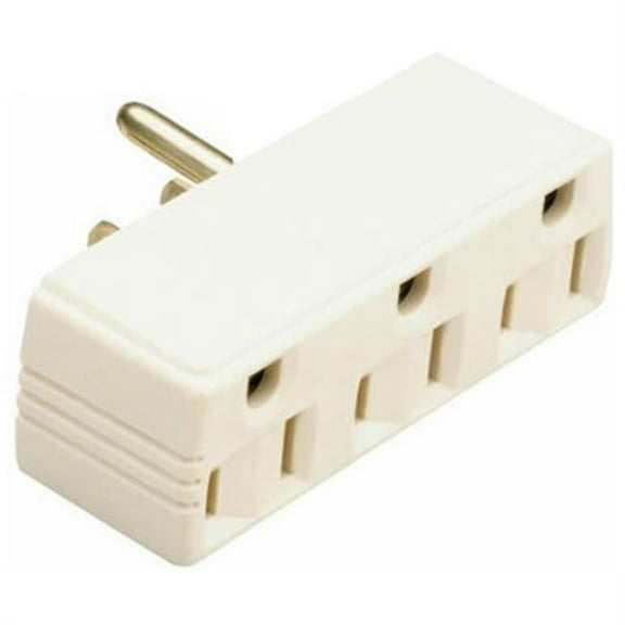 Pass & Seymour 697ICC20 Triple Outlet Adapter, 15A, Ivory