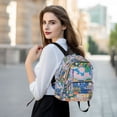 thumbnail image 6 of FORMRS Mini Backpack Purse for Women Quilted Travel Daypack Casual Shoulder Bag, Floral Window, 6 of 7