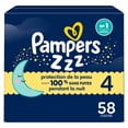 thumbnail image 2 of ZZZ Couches de Nuit, Taille 4 (22-37 lbs), Couche pour Bébé Jetable à Protection Nocturne, 2 of 28